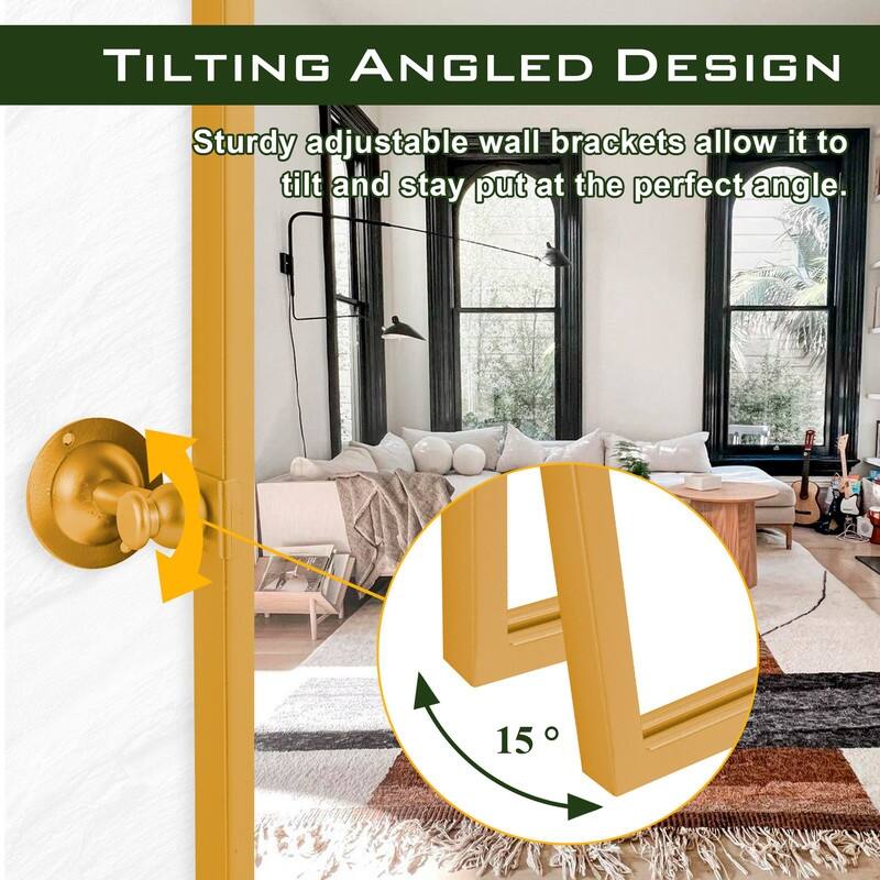Iron Metal Frame Rectangular Windowpane Wall Mirror Farmhouse Rustic Elegant Decor for Living Room Bedroom Bathroom Entryway