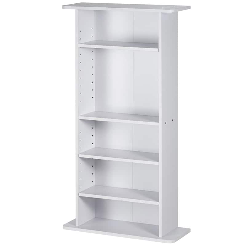 Media Storage Cabinet, DVD Cabinet with Doors and Shelves, CD Storage, Adjustable DVD Shelf, Protects & Organizes Music - 240 CDs capacity - White