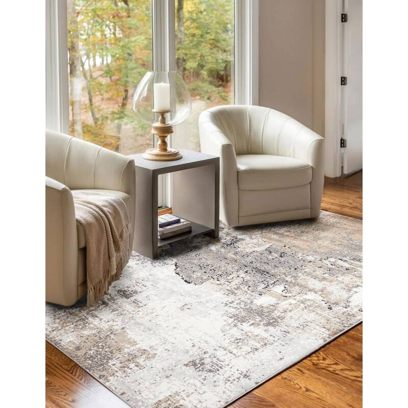 ECARPETGALLERY Machine Made Bronte Taupe Area Rug