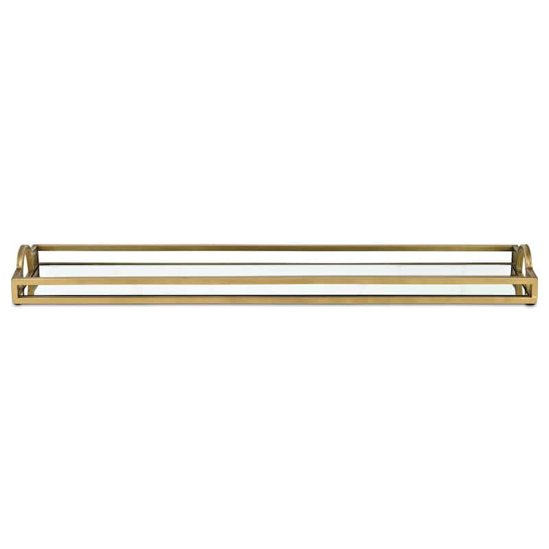 Verena Slim Rectangular Mirrored Tray - Gold