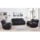 preview thumbnail 16 of 23, Betsy Furniture 3 Piece Bonded Leather Reclining Living Room Set, Sofa, Loveseat and Glider Chair Black
