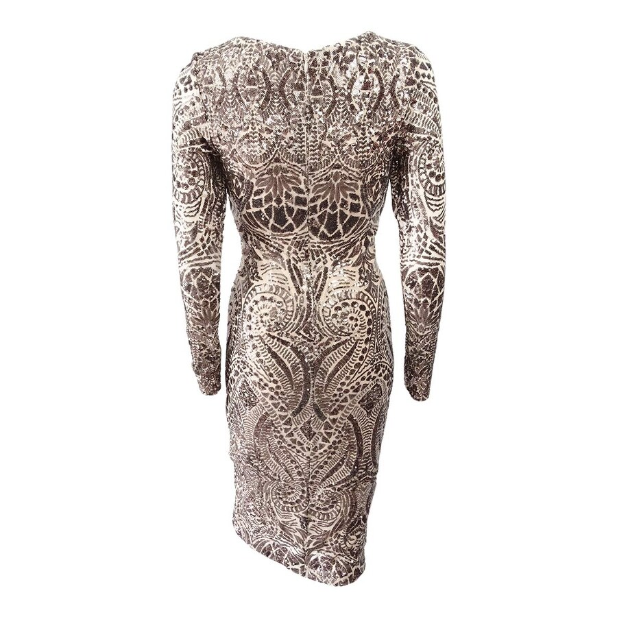 betsy & adam sequined bodycon dress