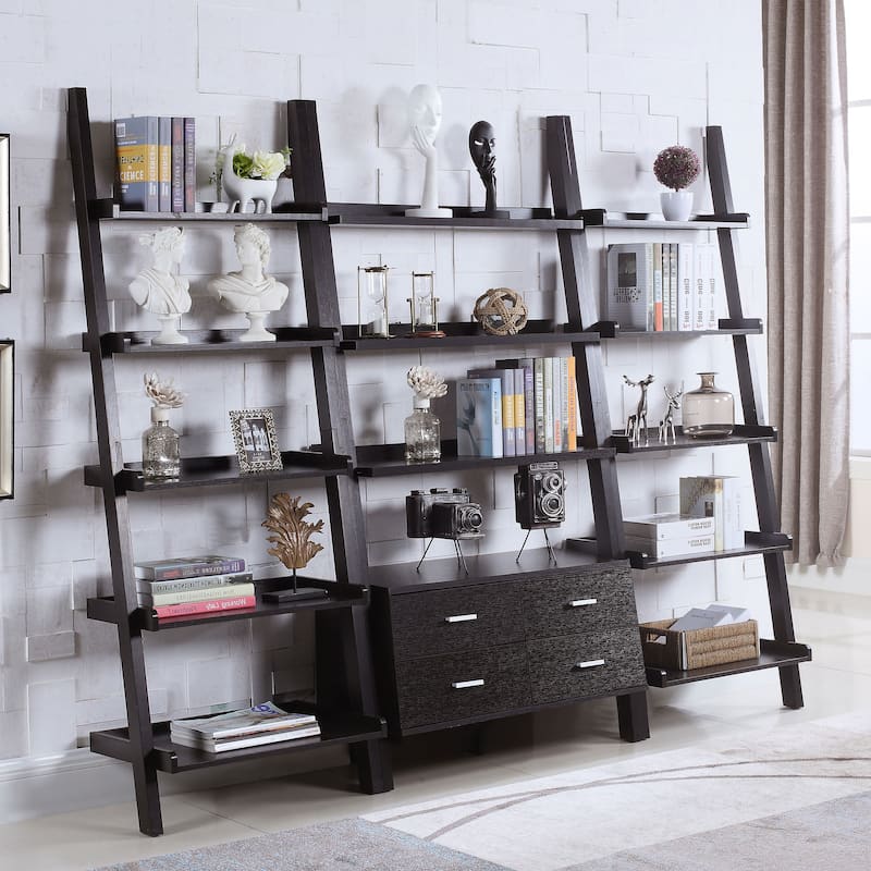 Colella 3-piece Storage Ladder Bookshelf Set Cappuccino - 33.50" x 16.50" x 72.00"