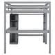 preview thumbnail 21 of 42, Twin/Full Size Loft Bed with L-Shaped Desk, Wardrobe and Storage Shelves, Solid Wood Loft Bed Frame with Ladder and Guardrail