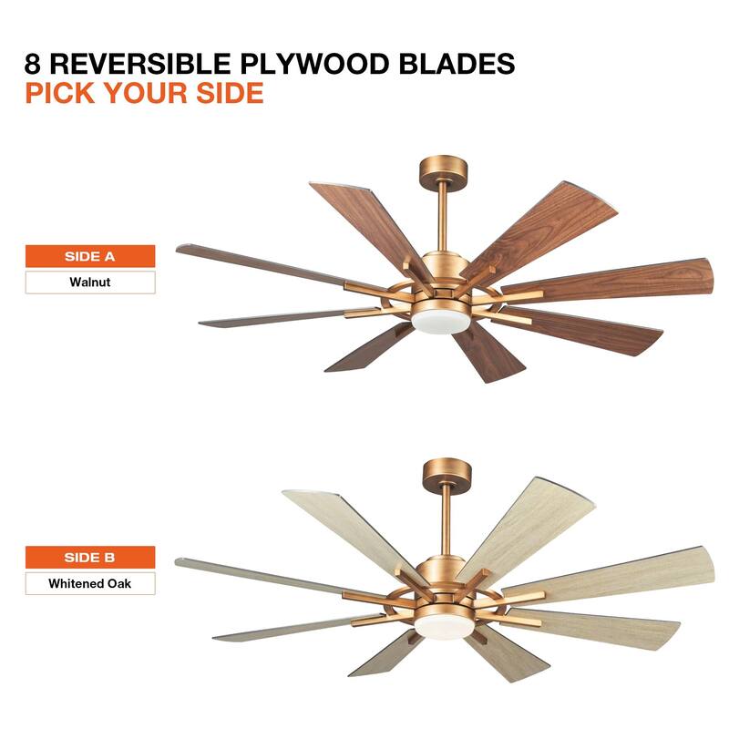 60" Antique Brass Farmhouse Windmill Ceiling Fan with Light and Remote