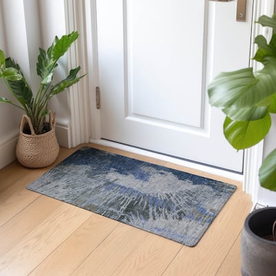 Machine Washable Indoor/ Outdoor Chantille Modern Burst Rug