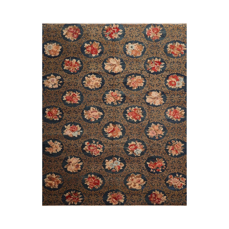 Hand Knotted Michaelian & Kohlberg Blue Tibetan 100% Wool Area Rug - 8' 2'' x 10' 5''