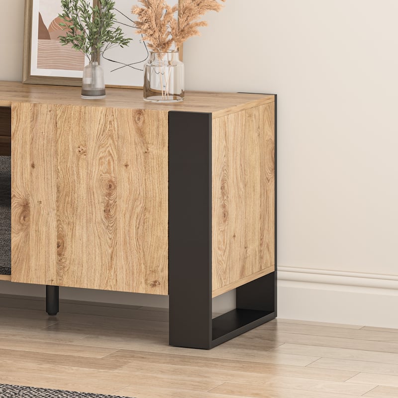 Living Room Essential: 68.9" TV Stand Optional Electric Fire Feature
