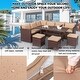 preview thumbnail 2 of 7, 8-Piece Set Outdoor Rattan Dining Table And Chair Brown with Cushion