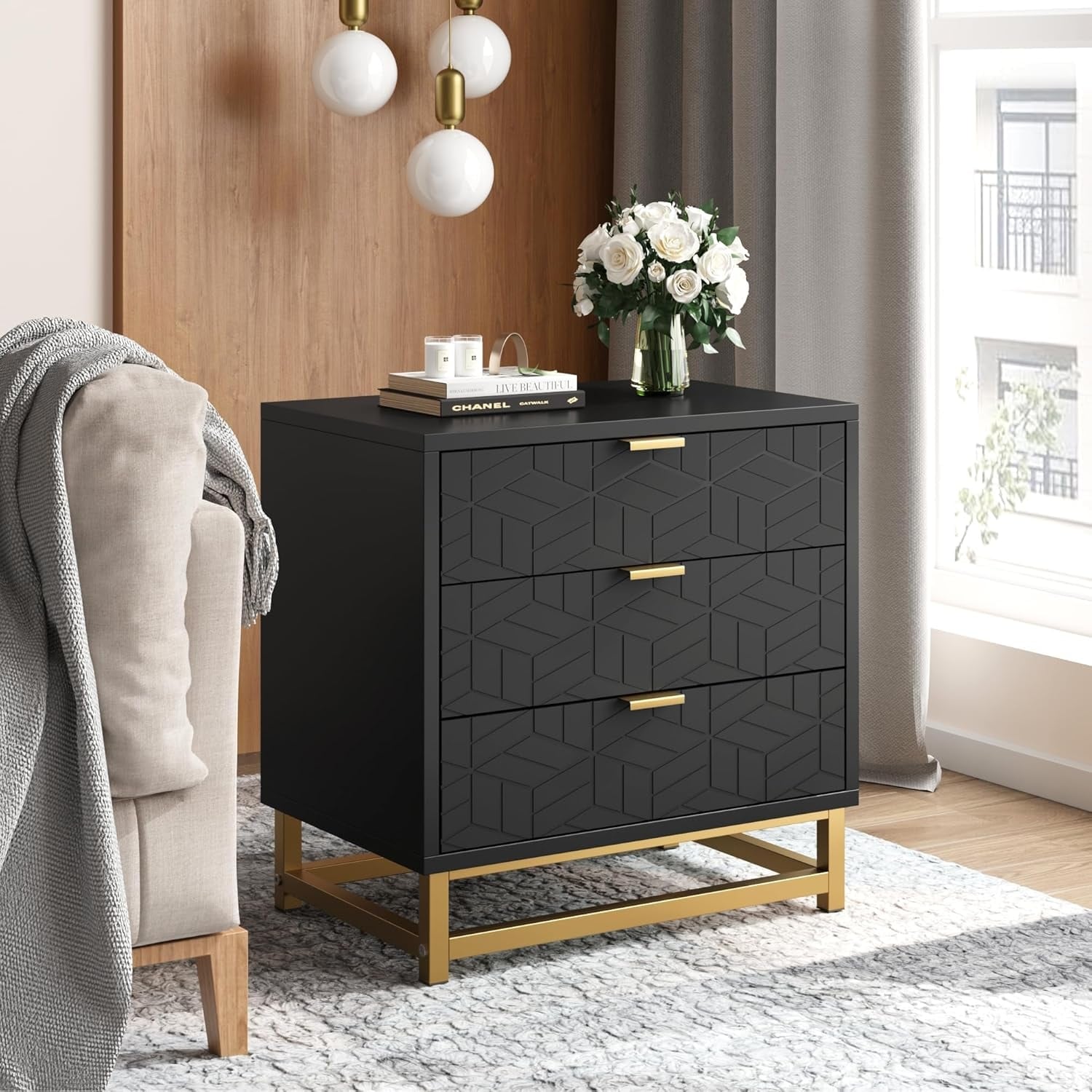 Farmhouse 3 drawer dresser with changing top clearance