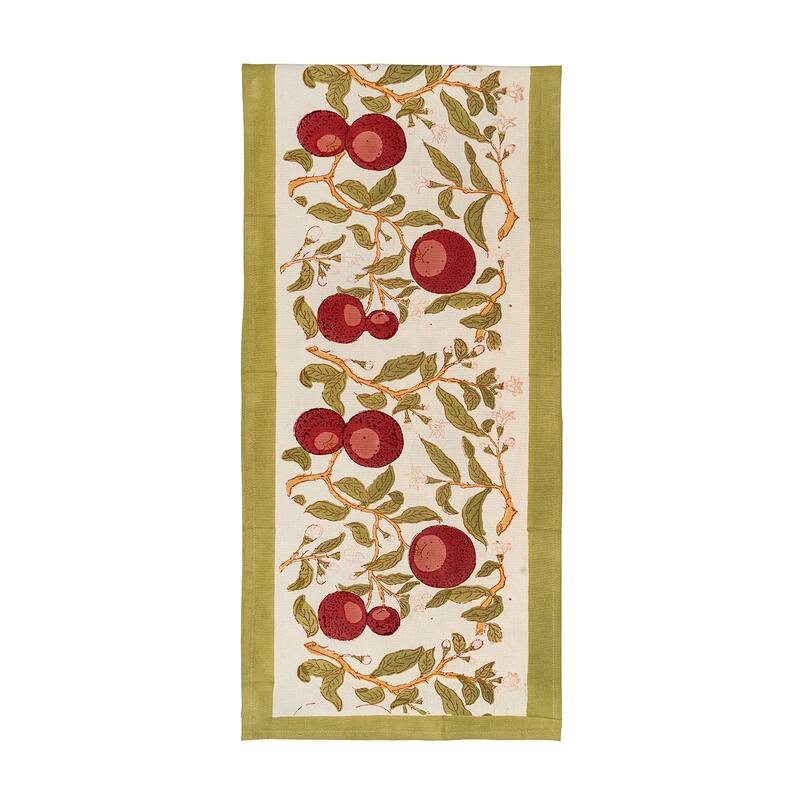 Couleur Nature Orange Tree Table Runner - Red/Green