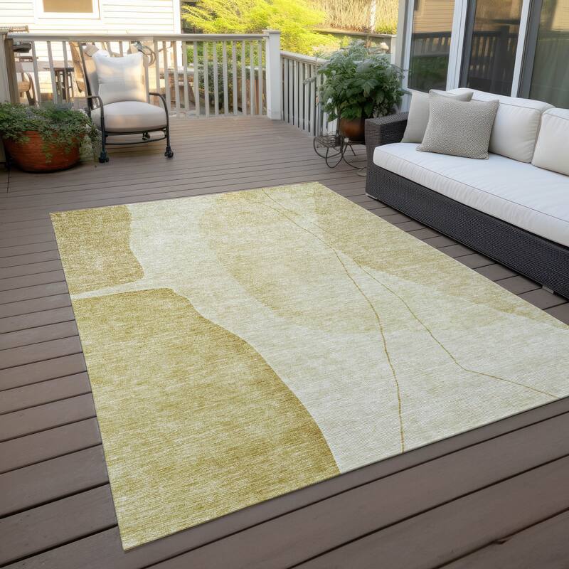Machine Washable Indoor/ Outdoor Chantille Modern Abstract Rug