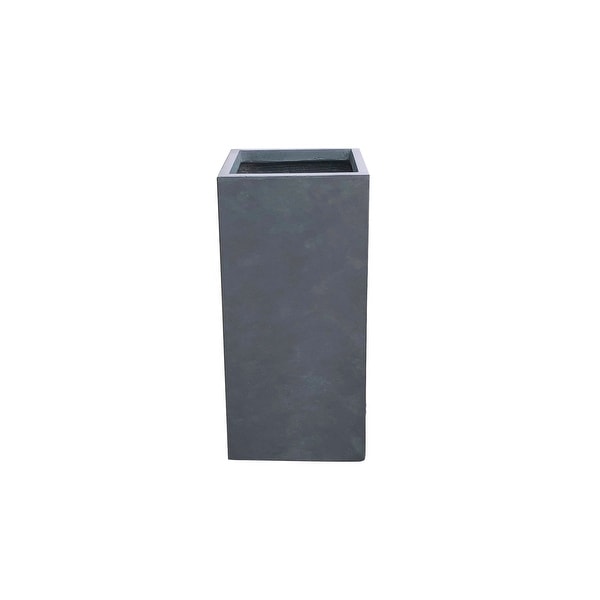 Kante Lightweight Concrete Modern Rectangle Outdoor Planter, 28 Inch Tall, Charcoal. Opens flyout.