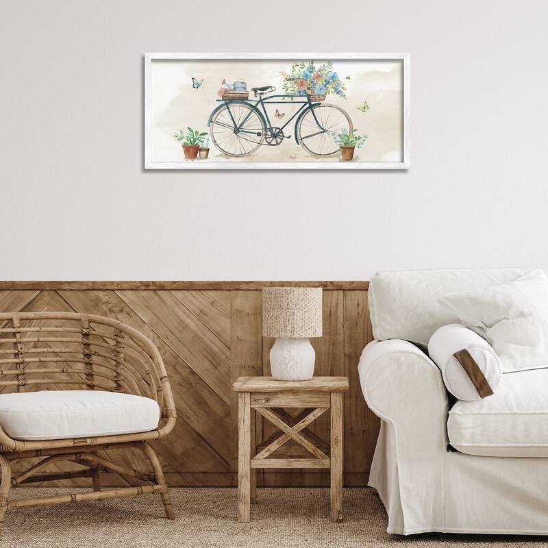 Stupell Garden Bicycle & Florals Framed Giclee Art Design By Nan