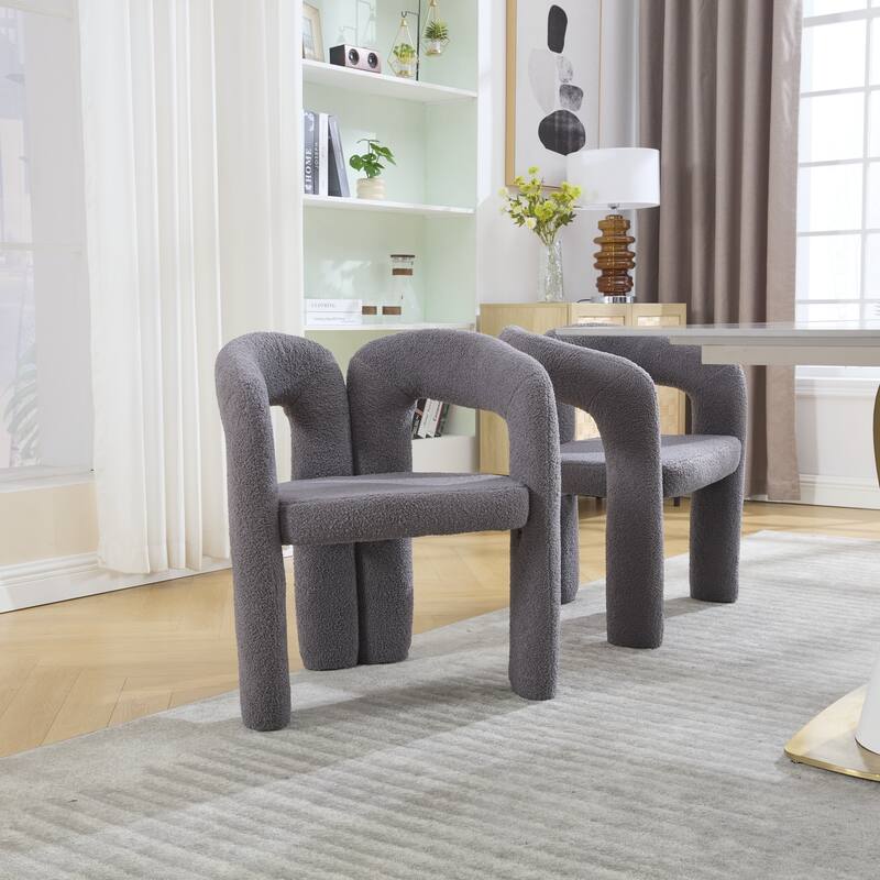 Contemporary Designed Fabric Upholstered Accent/Dining Chair /Barrel Side Chairs Kitchen Armchair set of 2