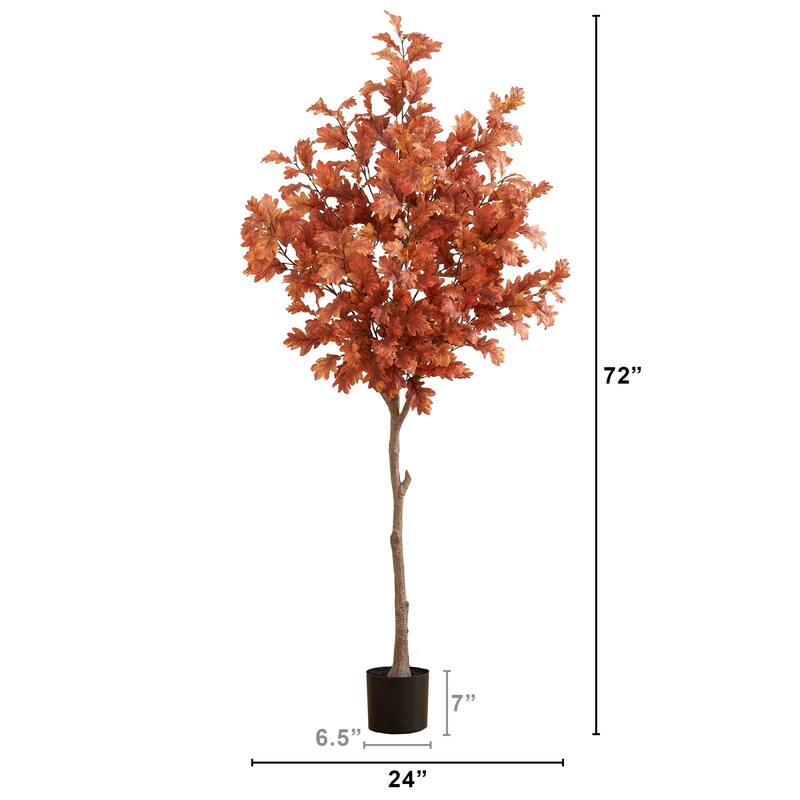 6' Autumn Oak Artificial Fall Tree Bed Bath & Beyond 38166545