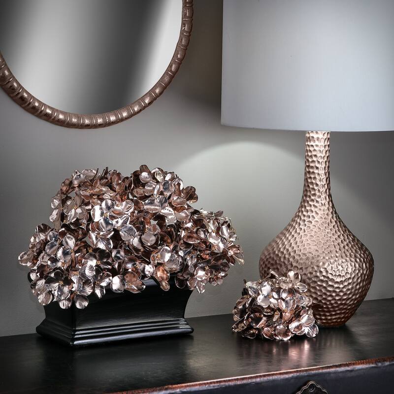 14" Metallic Hydrangea Pick Set of 6 - 14 - Gold