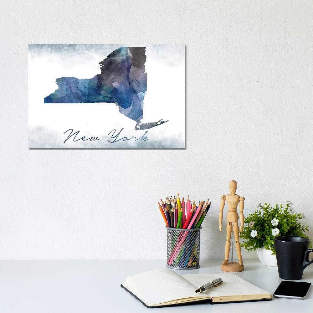 iCanvas "New York State Bluish" by WallDecorAddict Canvas Print