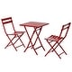 preview thumbnail 32 of 31, 3 Piece Patio Bistro Set of Foldable Square Table and Chairs
