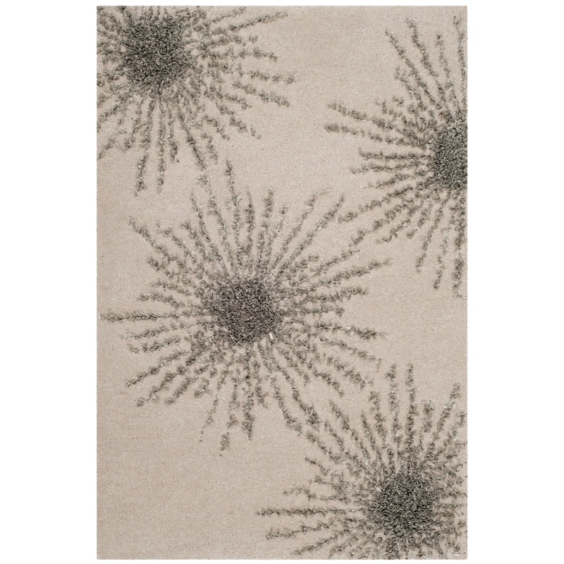 SAFAVIEH Handmade Soho Miyase Burst New Zealand Wool Rug - 2' x 3' - Ivory/Silver