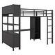 preview thumbnail 8 of 26, Full Size Metal Loft Bed with Wardrobe And L-shaped Desk, Storage Cubes and Shelves for Kids, Teens, Adults