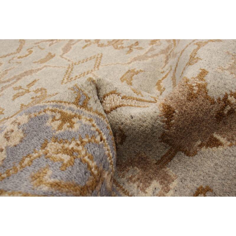 ECARPETGALLERY Hand-knotted Royal Oushak Light Grey Wool Rug - 3'1 x 5'1