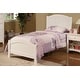 preview thumbnail 4 of 6, Twin Youth Bed with Carved Headboard - Elegant and Simple White Design