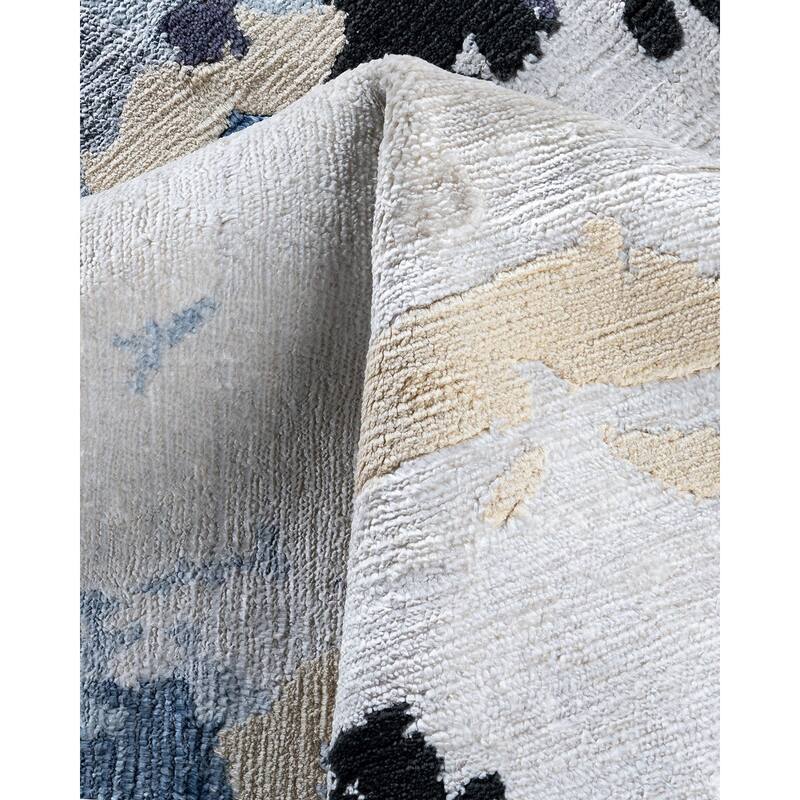 Modern One-of-a-Kind Hand-Knotted Area Rug - Gray, 9' 0" x 12' 1" - 9' 0" x 12' 1"