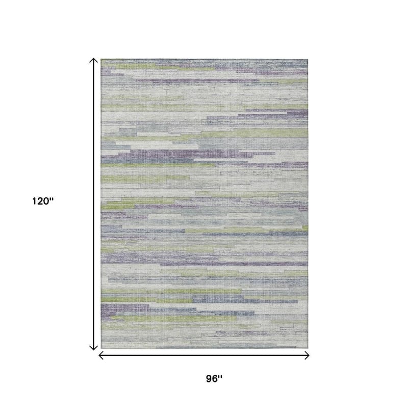 HomeRoots Striped Transitional Rectangle Outdoor Rug
