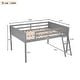 preview thumbnail 21 of 30, Twin Size Wood Loft Bed with Flexible Ladder Placement, Guardrails, and Slide - Gray, Space-Saving Design for Play and Rest