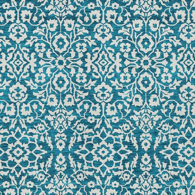 HomeRoots Damask Traditional Rectangle Outdoor Rug