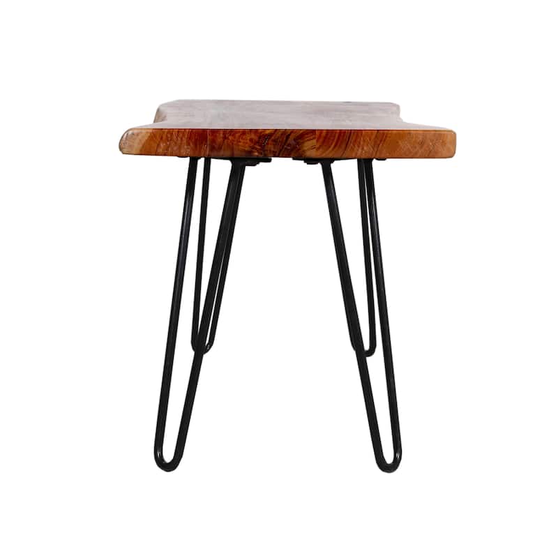 Carbon Loft Czuchry Hairpin Natural Live Edge Wood with Metal Bench