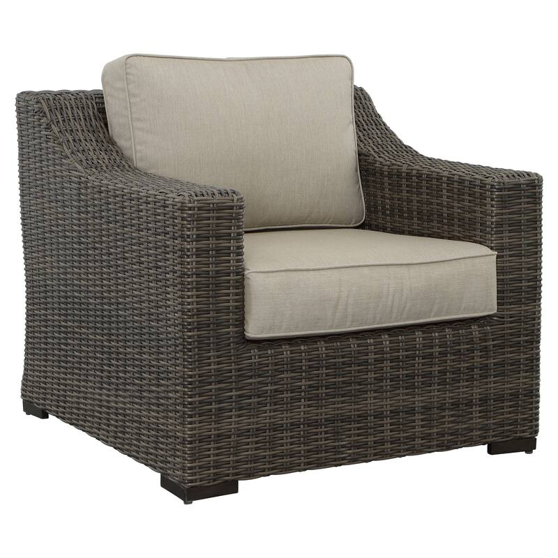 Jarrow Wicker Lounge Chair, Brown/ Gray