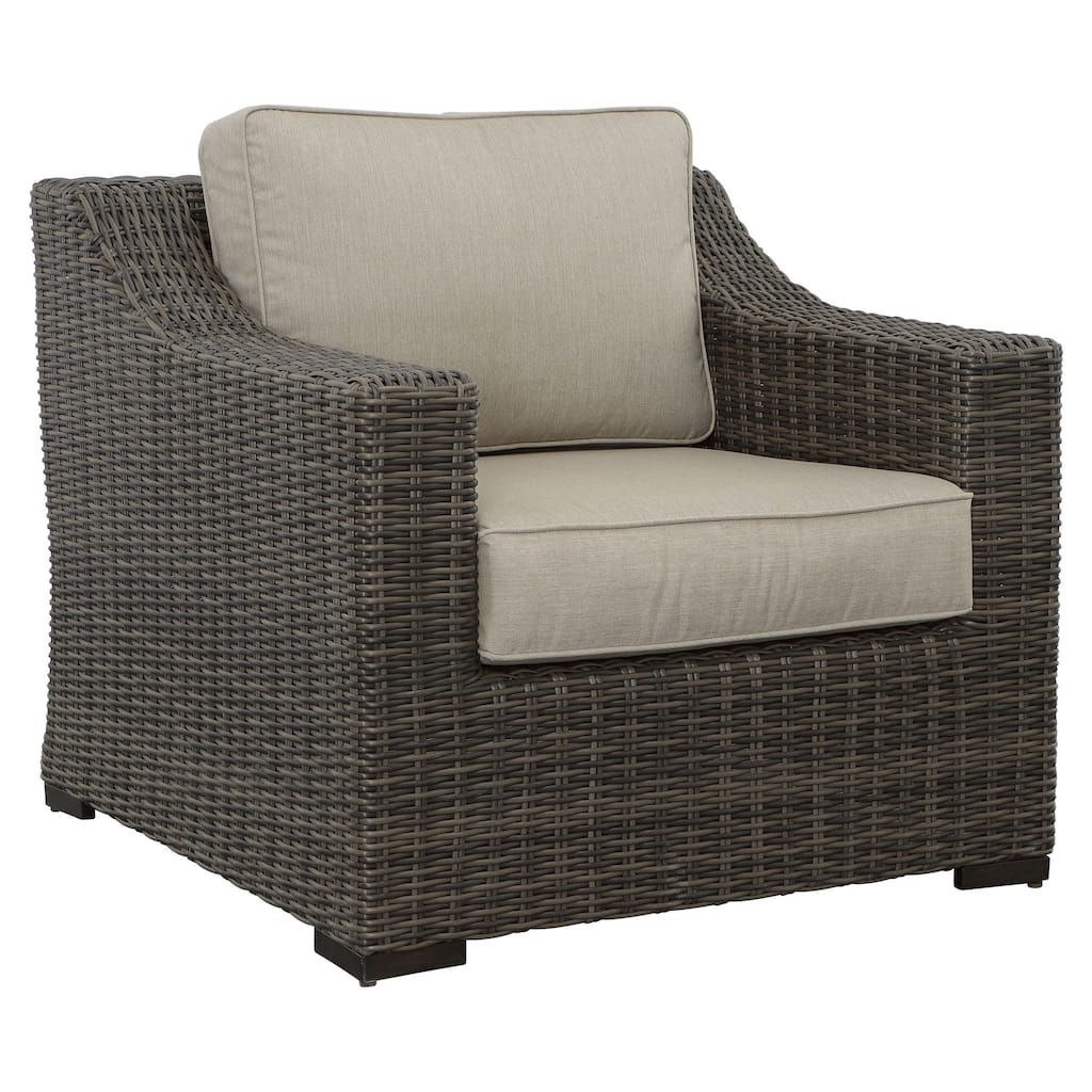 Jarrow Wicker Lounge Chair, Brown/ Gray