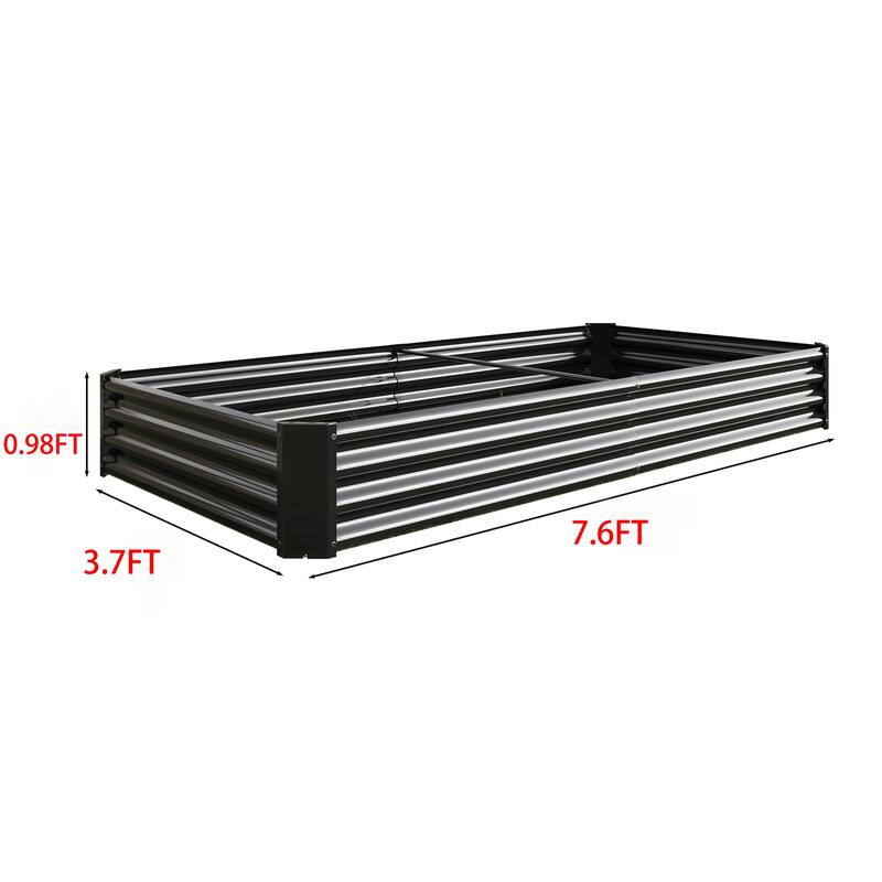 GDFStudio - Large Oval Metal Raised Garden Bed for Vegetables, Flowers, and Plants, Outdoor Backyard Planter Box