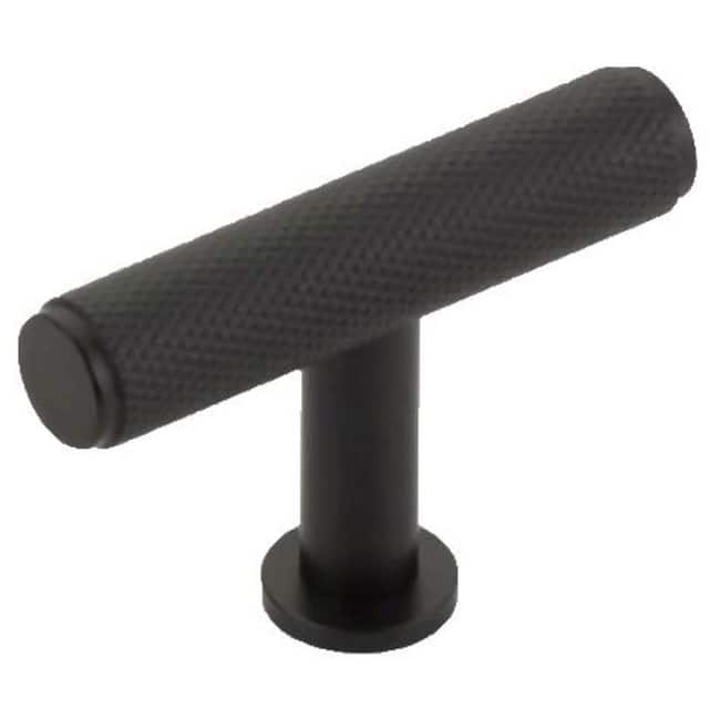 Schaub and Company Pub House 2" "T" Bar Diamond Knurled Solid Brass - Matte Black