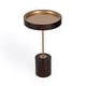 preview thumbnail 1 of 4, Shen Pedestal Side Table Brown - Wood/Iron