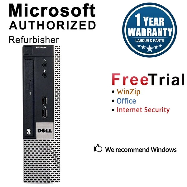 Dell OptiPlex 780 Desktop Computer USFF DC E5300 2.6G 8GB DDR3 320G Windows 7 Pro 1 Year Warranty (Refurbished) - Silver