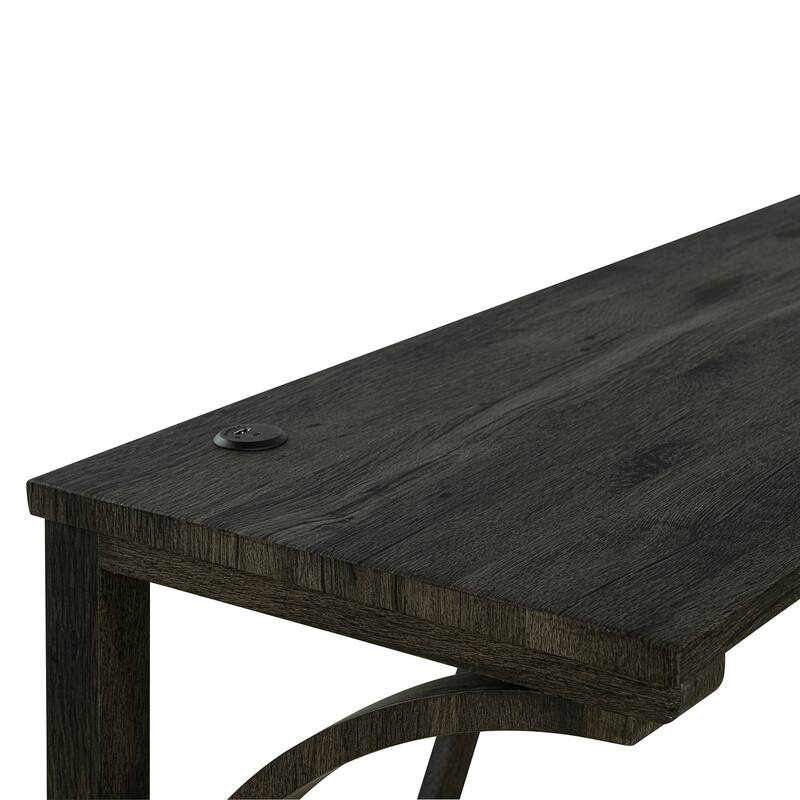 Brown Kitchen Counter Height Dining Table Set with 3 Upholstered Stools