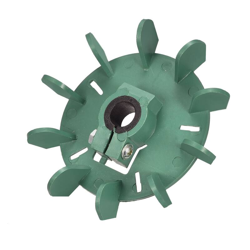 10 Impeller Plastic Motor Fan Vane Round Wheel 11.5-12mm Inner Dia - Green