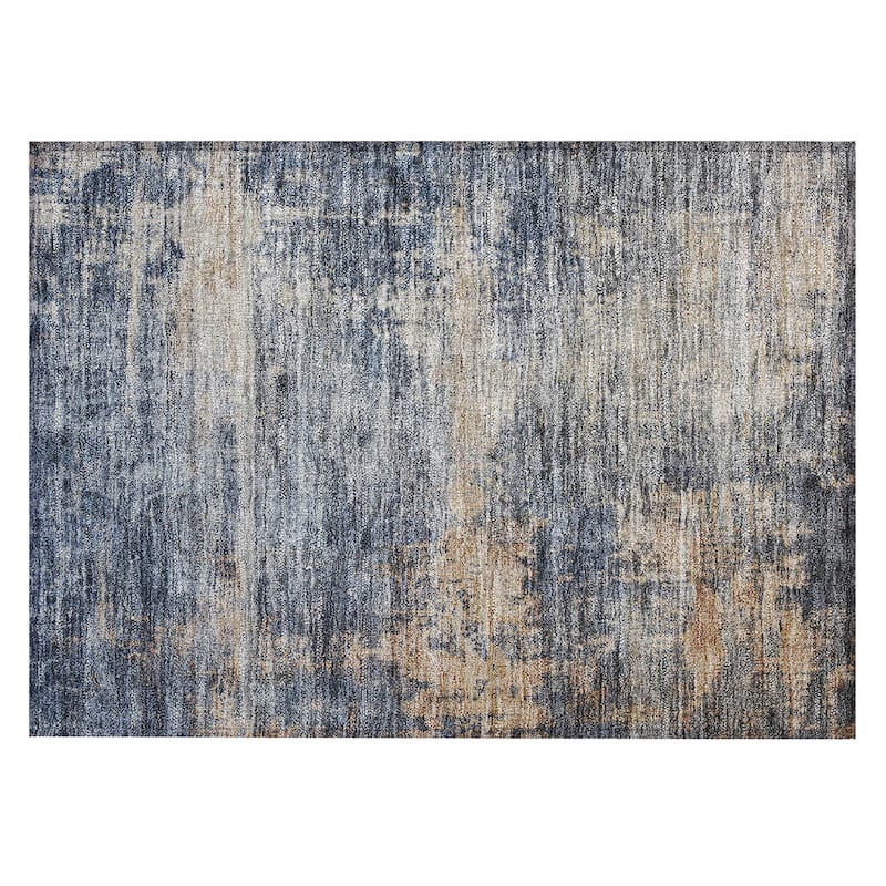 Machine Washable Indoor/ Outdoor Abstract Contemporary Chantille Rug