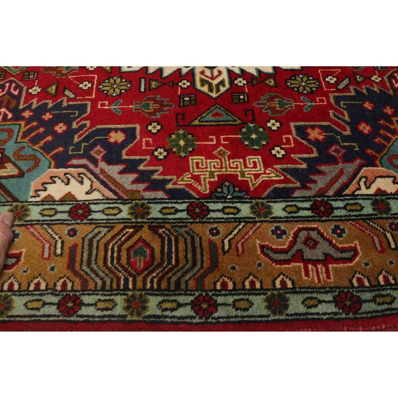 ECARPETGALLERY Hand-knotted Kayseri Vintage Red Wool Rug - 3'4 x 4'10