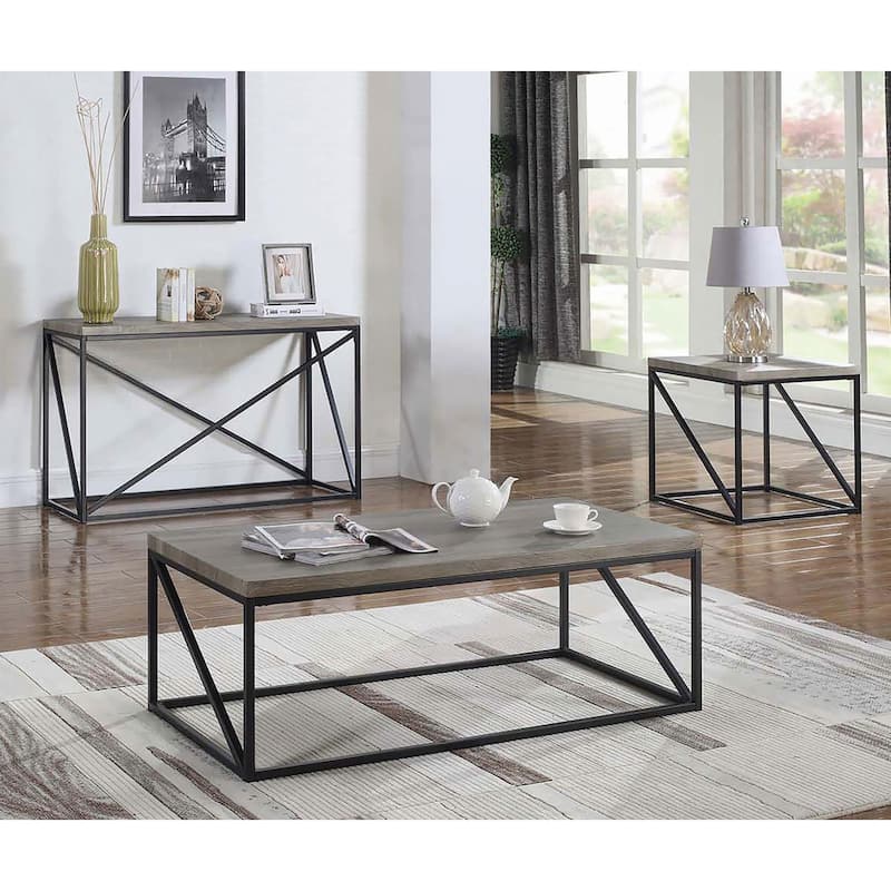 Square End Table - Grey - Wood