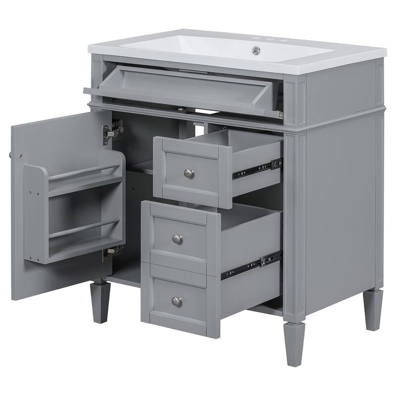 30'' Bathroom Vanity with Top Sink Set, Sink Bathroom Vanity
