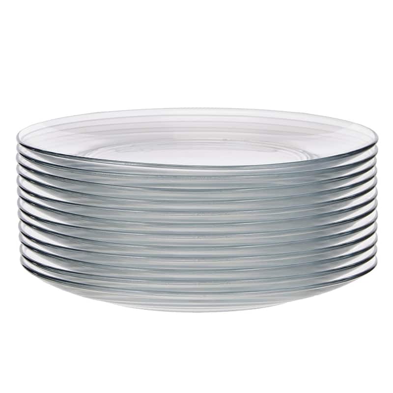 ELEMENT 10.5" Glass Dinner Plates Set - 12 Piece