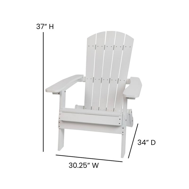 All-Weather Poly Resin Folding Adirondack Chair - Patio Chair