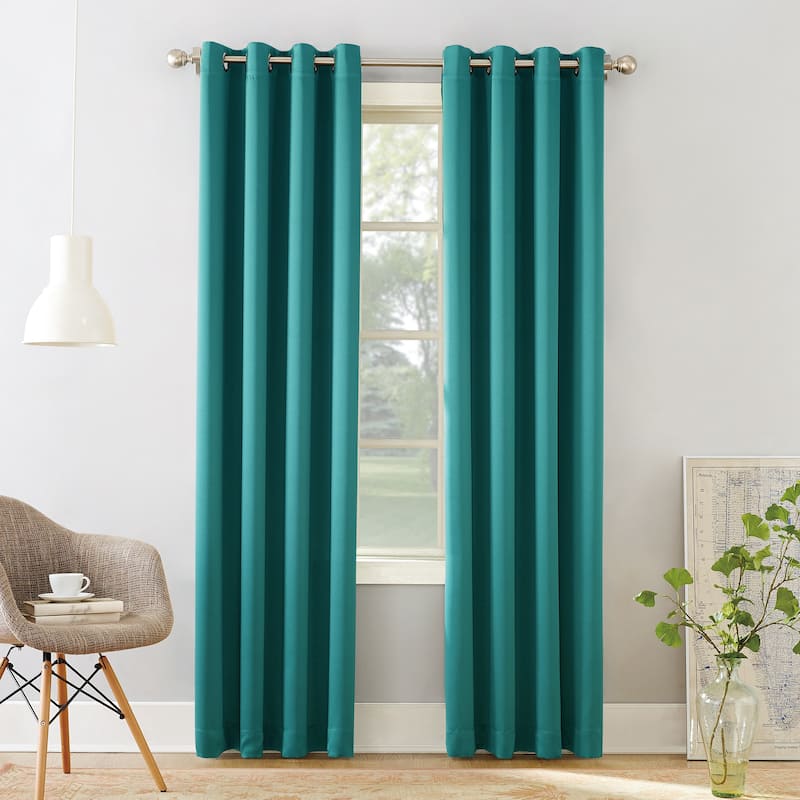 Porch & Den Nantahala Room Darkening Grommet Curtain Panel, Single Panel - 54 x 54 - Marine
