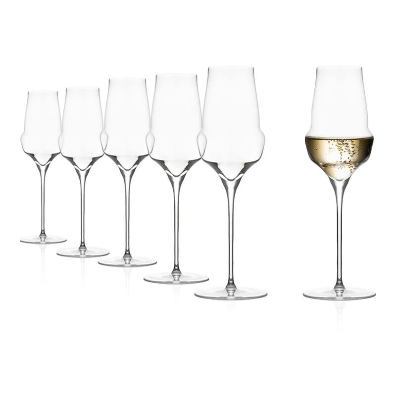 Stolzle Lausitz Set of 6 Cocoon Champagne Flutes - 11.5 Oz - 11.5 Oz - Clear