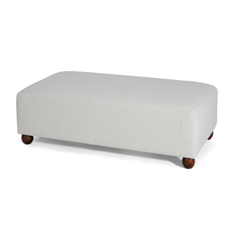 Christopher Knight Home - Modern Comfort Boucle Upholstered Ottoman Bench with Solid Wood Legs