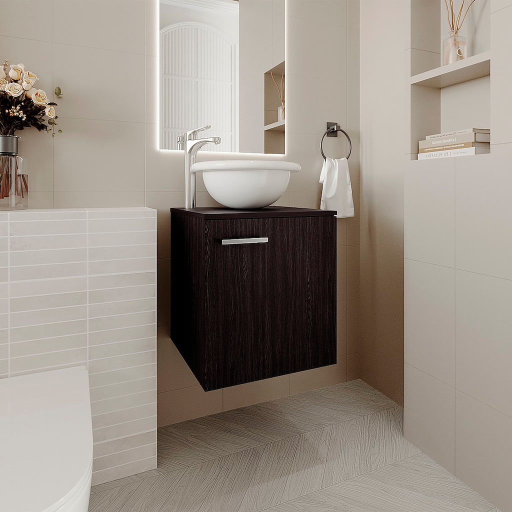 Bathroom Vanity with modern design, With Sink, 1 Door with durable engineered wood construction